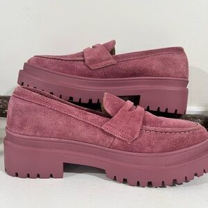 Elegant Mauve Suede Loafers for Women